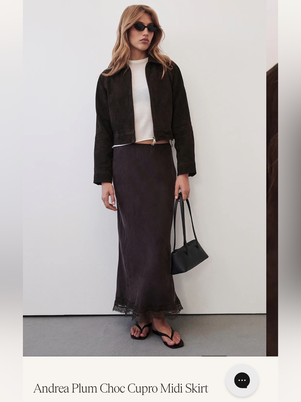 DISSH Andrea Plum Chocolate Cupro Skirt - Picture 3 of 11